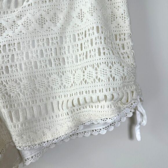 Kendall & Kylie Lace Side Cinch Soft Shorts Size Large Off White Boho Festival - Picture 4 of 5